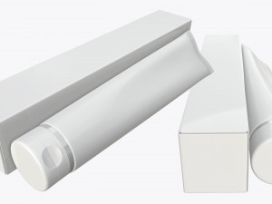 plastic tube containers with boxes Model 3D