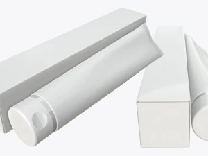 plastic tube containers with boxes 3D Model