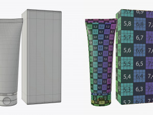 plastic tube containers with boxes Model 3D
