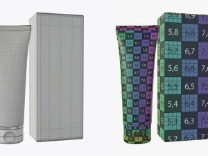 plastic tube containers with boxes 3D Model