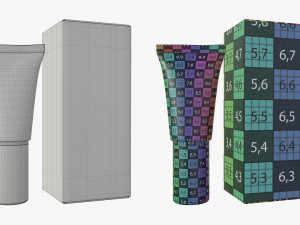 plastic tube containers with boxes Model 3D