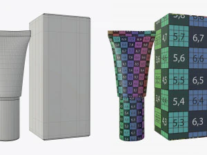 plastic tube containers with boxes 3D Model