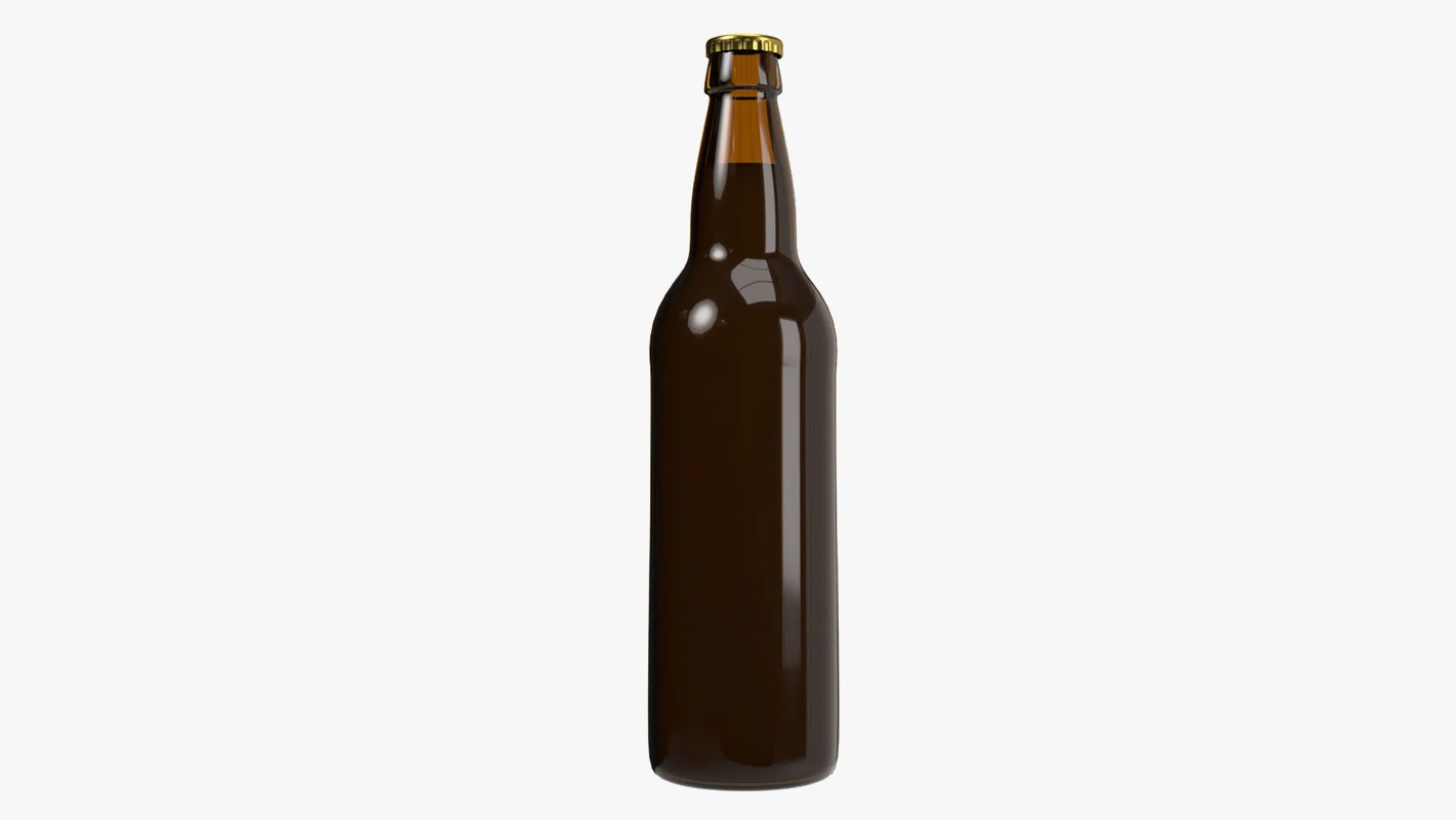 beer bottle 02 3D Model .c4d .max .obj .3ds .fbx .stl .blend 