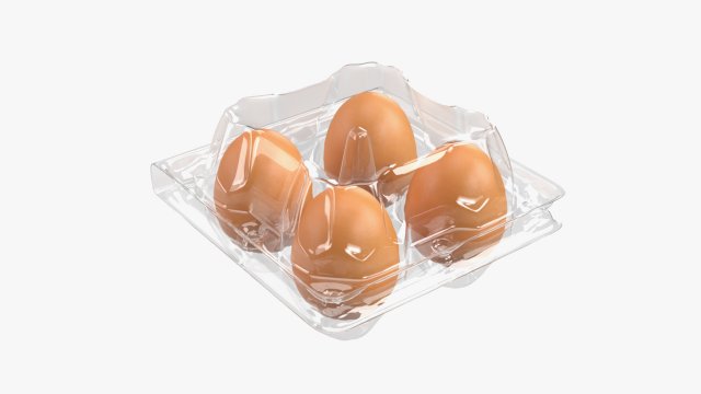 egg plastic package 4 eggs 3D Model .c4d .max .obj .3ds .fbx .stl .blend 