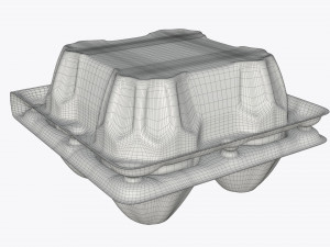 egg plastic package 4 eggs 3D Model