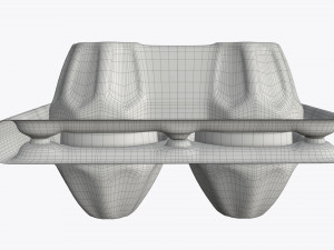 egg plastic package 4 eggs 3D Model