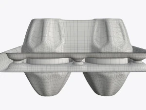 egg plastic package 4 eggs 3D Model