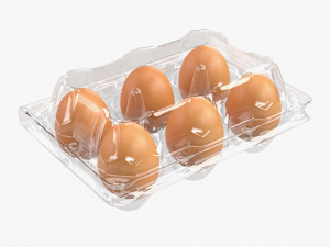 egg plastic package 6 eggs Modelo 3D
