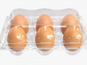 egg plastic package 6 eggs Model 3D