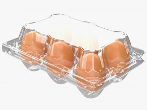 egg plastic package 6 eggs Model 3D