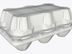 egg plastic package 6 eggs Model 3D