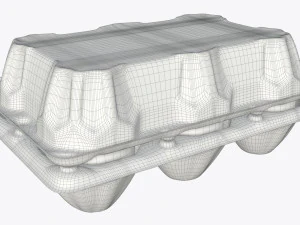 egg plastic package 6 eggs 3D Model