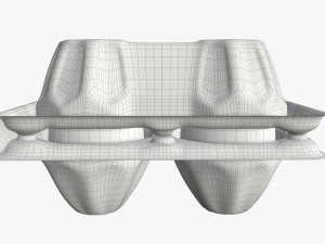 egg plastic package 6 eggs Model 3D