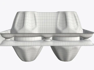 egg plastic package 6 eggs 3D Model