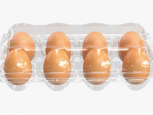 egg plastic package 8 eggs 3D Model