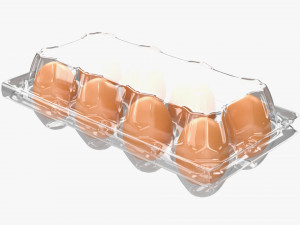 egg plastic package 8 eggs 3D Model