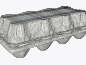 egg plastic package 8 eggs 3D Model