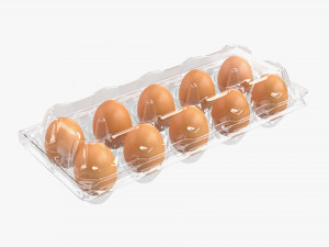 egg plastic package 10 eggs v1 Modelo 3D