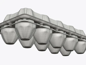 egg plastic package 10 eggs v1 3D Model