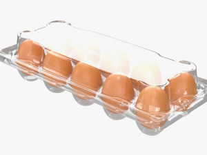 egg plastic package 10 eggs v2 Model 3D