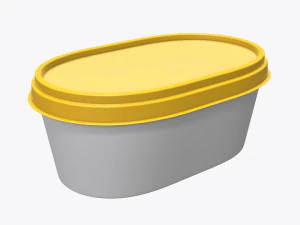 margarine oval package 01 3D Model