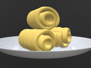 butter on plate Model 3D