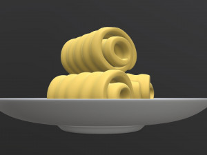 butter on plate Model 3D