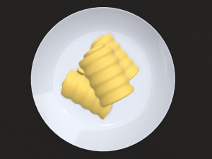 butter on plate Model 3D