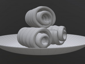 butter on plate Model 3D