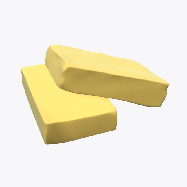 butter slices on ground 3Dモデル .c4d .max .obj .3ds .fbx .stl .blend 