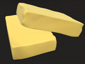 butter slices on ground 3Dモデル