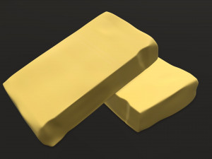 butter slices on ground 3Dモデル