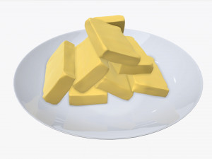 butter slices on plate Modelo 3D