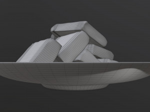 butter slices on plate Modèle 3D