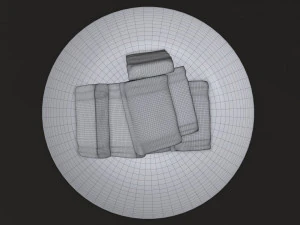butter slices on plate 3D Model