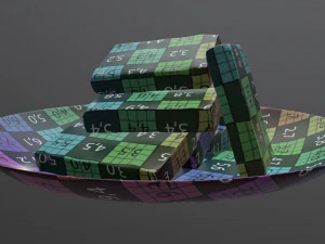 butter slices on plate 3D Model