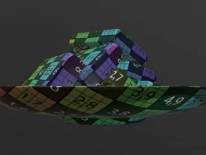 butter slices on plate 3D Model