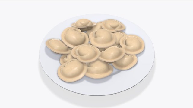 dumplings on white plate 3D-Modell .c4d .max .obj .3ds .fbx .stl .blend 