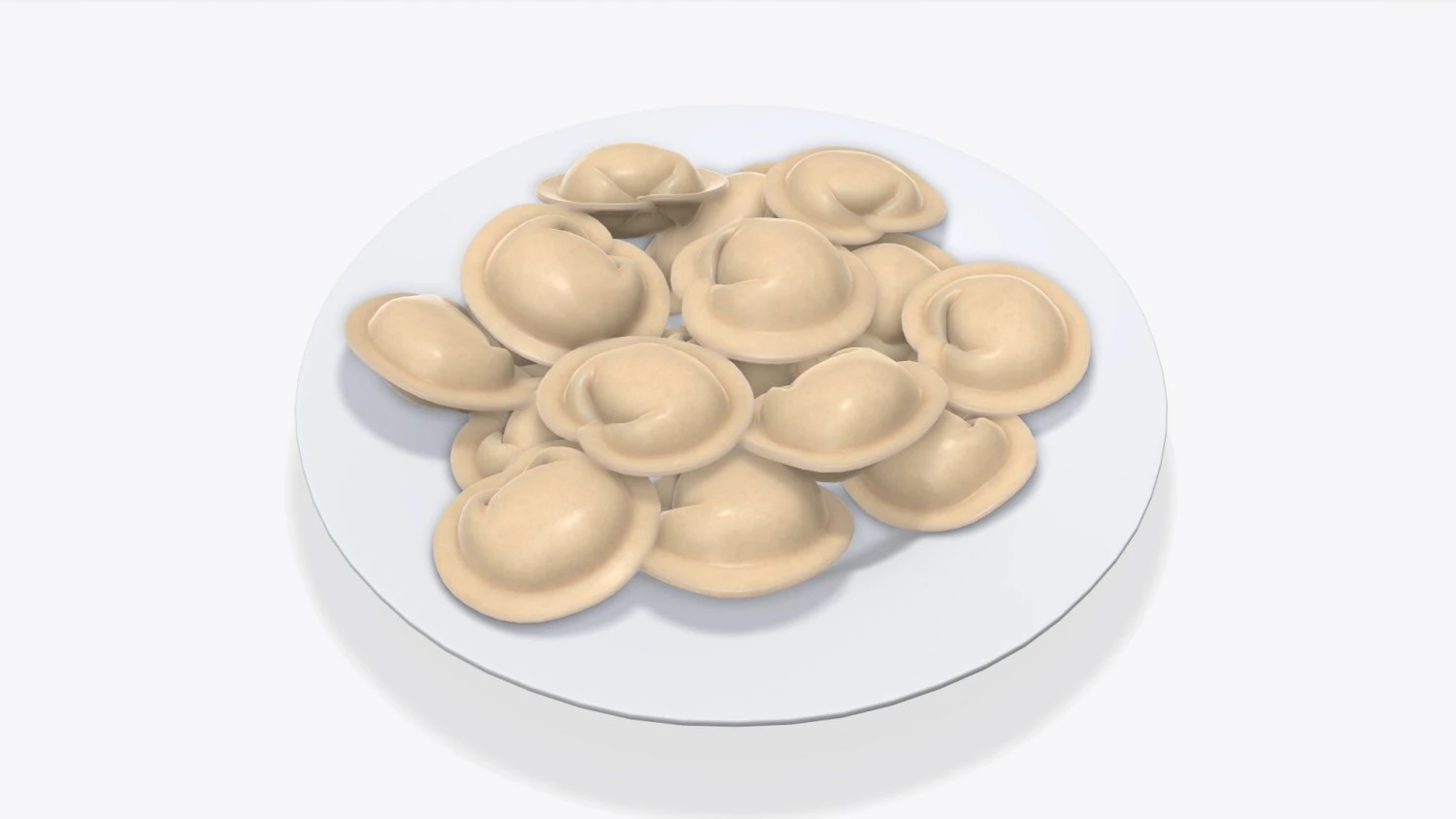dumplings on white plate 3D Model .c4d .max .obj .3ds .fbx .stl .blend 