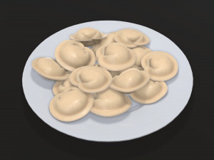 dumplings on white plate 3D-Modell