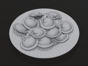 dumplings on white plate 3D-Modell