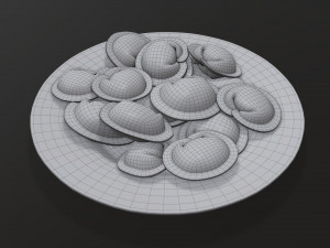 dumplings on white plate 3D-Modell