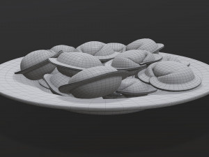 dumplings on white plate 3D-Modell