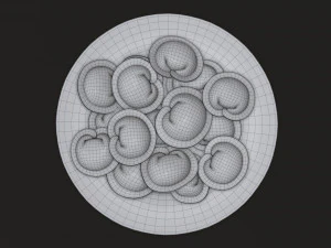 dumplings on white plate 3D Model