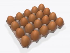 egg cardboard base for 20 eggs 3D Model