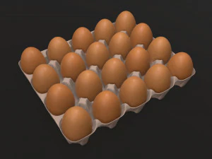 egg cardboard base for 20 eggs 3D Model