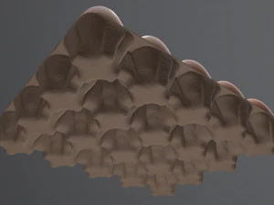 egg cardboard base for 20 eggs 3D Model