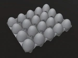 egg cardboard base for 20 eggs 3D Model