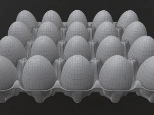 egg cardboard base for 20 eggs 3D Model
