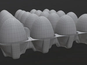 egg cardboard base for 20 eggs 3D Model
